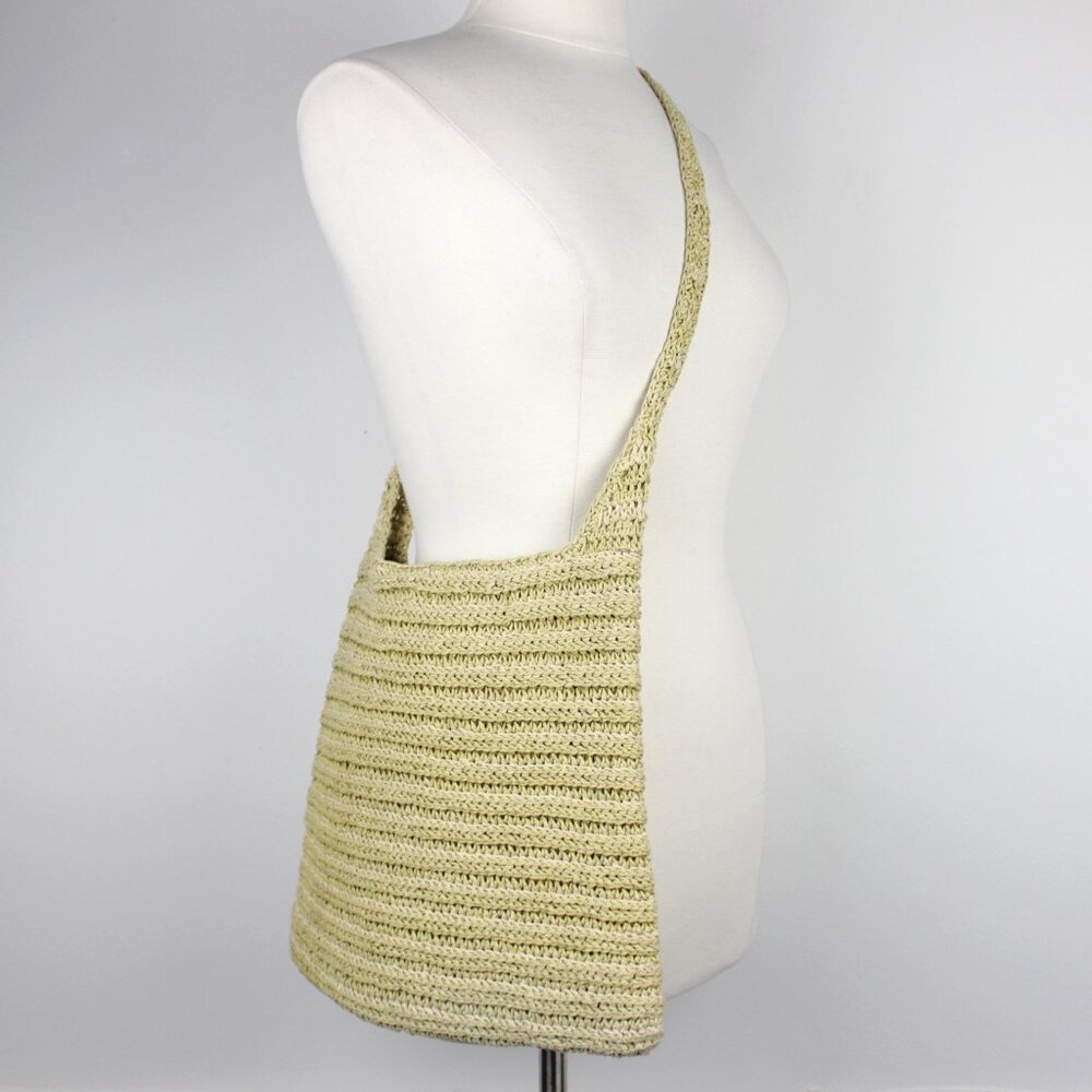 Vintage 15" Woven Crossbody Bag, Beach Bag